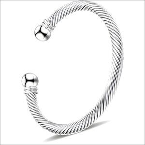 Adjustable Twisted Cable Cuff Bracelet Stainless Steel Vintage Jewelry